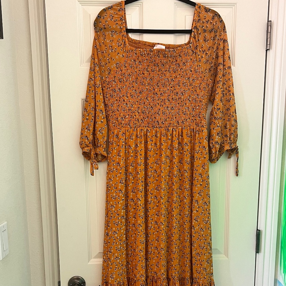 Mustard floral maxi